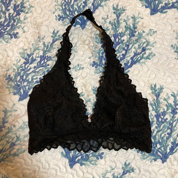 Victoria’s Secret PINK halter bra lace black Small - Picture 1 of 7